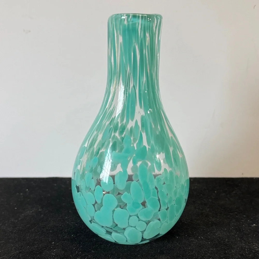 Elegant Turquoise Glass Vase